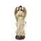13.5" Heavenly Gardens Peace & Love Distressed Ivory Angel with Dove Outdoor Statue